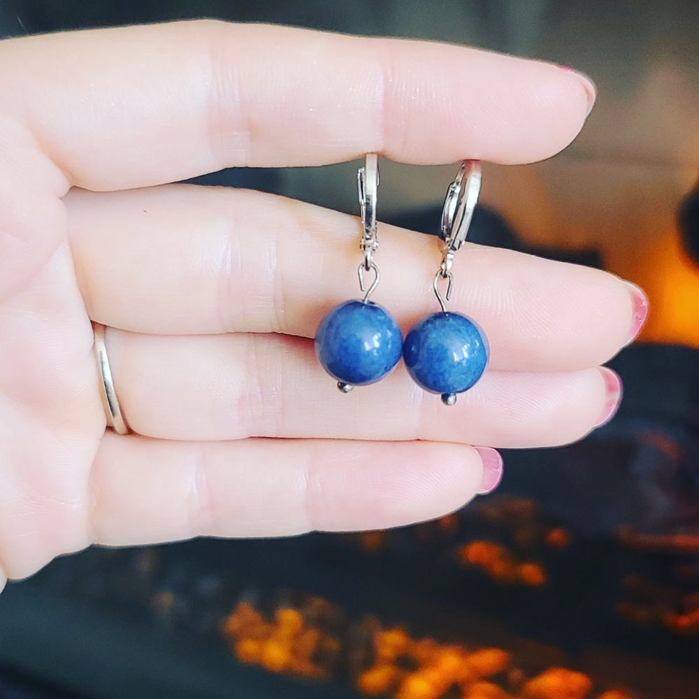 Lapis Lazuli beaded earrings ✨